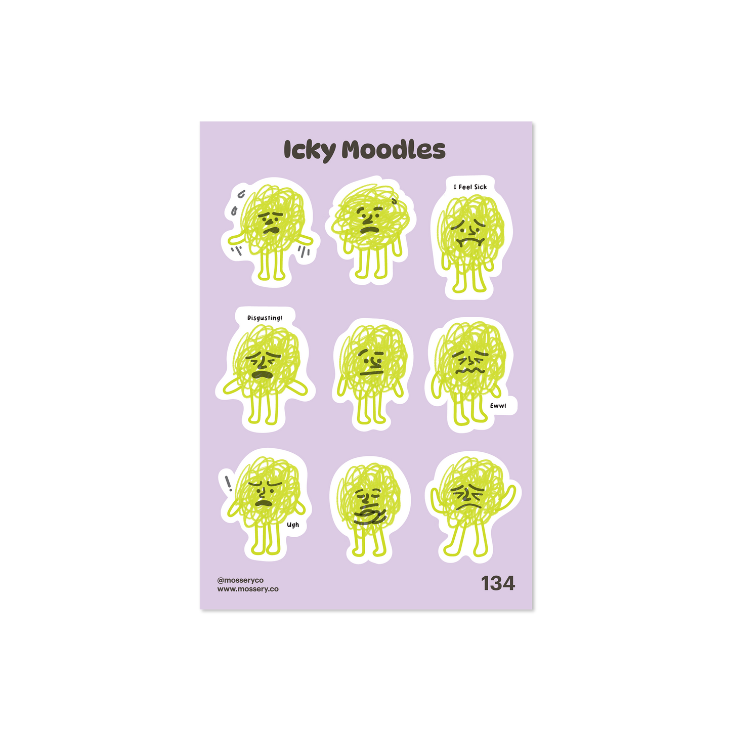 Mossery Stickers: Icky Moodles (STC-134)