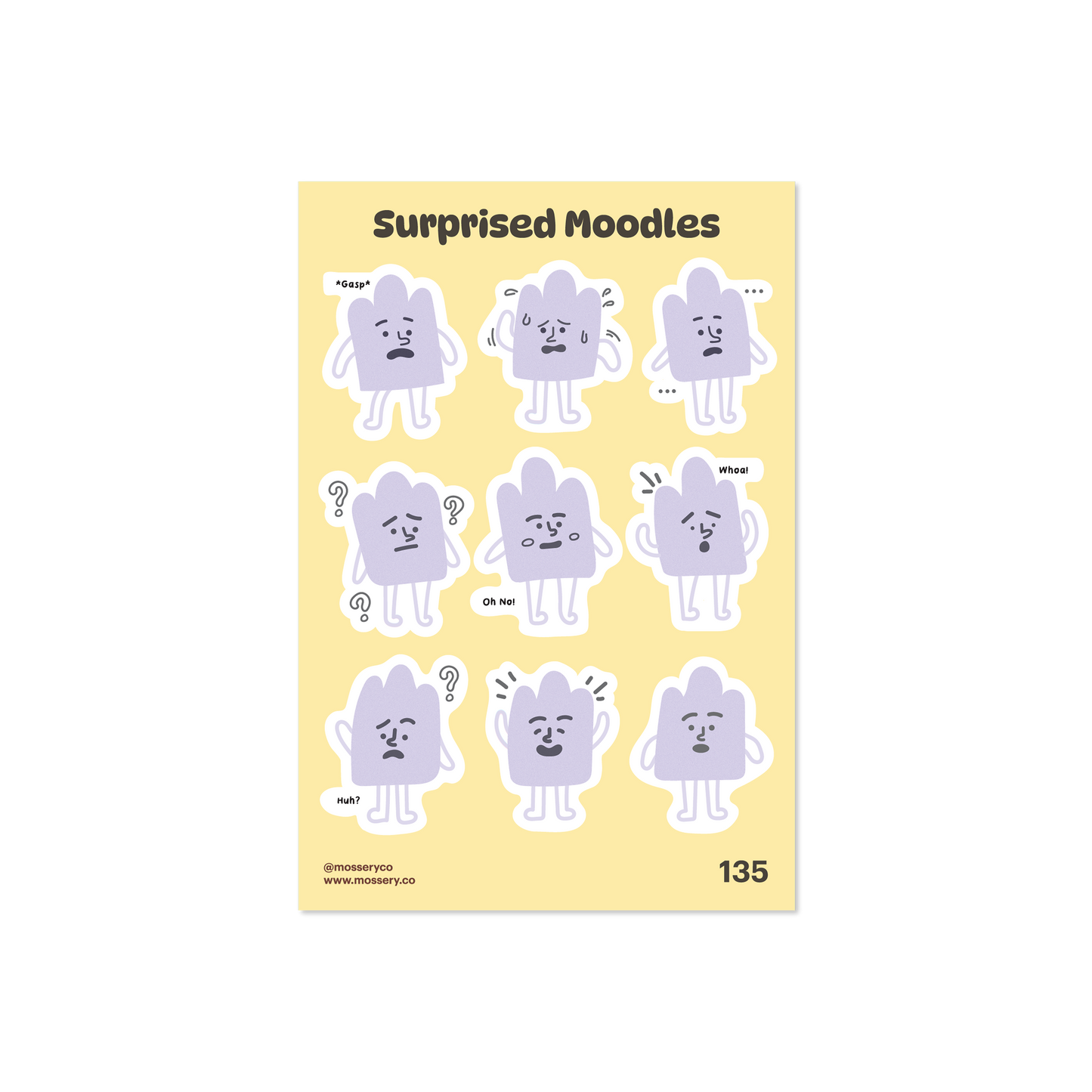 Mossery Stickers: Surprised Moodles (STC-135)