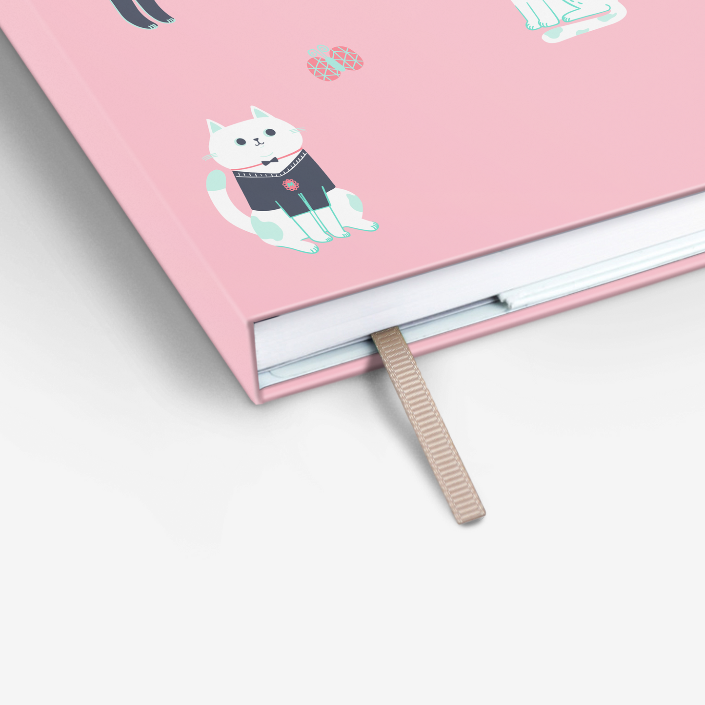 Threadbound Notebook - Cats Pink (MRT_H013-LG)