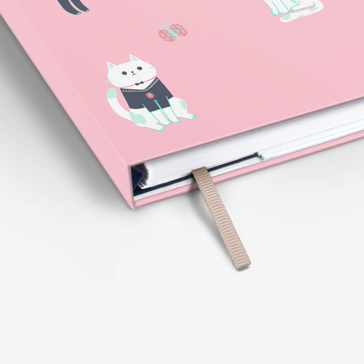 Refillable Wirebound Notebook - Cats Pink (MRT_H013-LG)