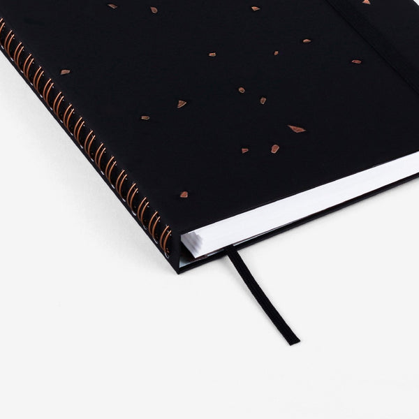Refillable Wirebound Notebook - Black Speckle (MRT_H025-LG)