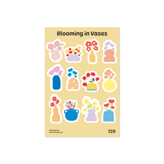 Mossery Stickers: Blooming in Vases (STC-129)