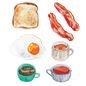 Artist Series Stickers: Eggs, Bacon, Toast, Hot Drinks (STC-502)
