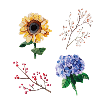 Artist Series Stickers: Sunflowers, Hydrangeas (STC-515)