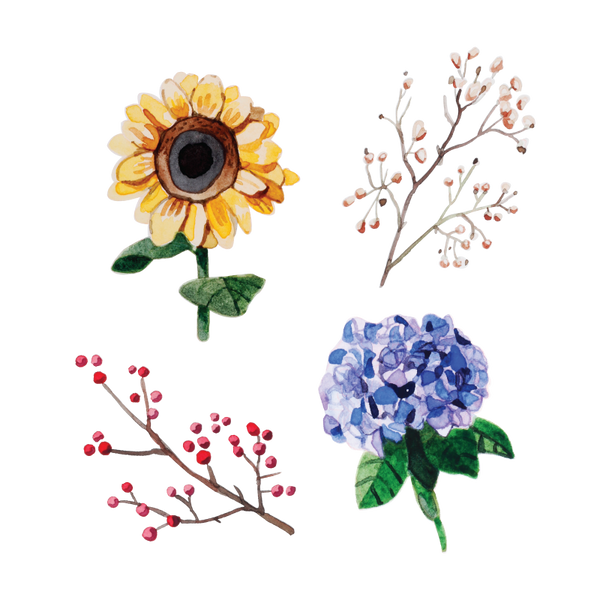 Artist Series Stickers: Sunflowers, Hydrangeas (STC-515)