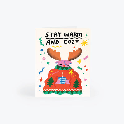 Cozy Moose Greeting Card