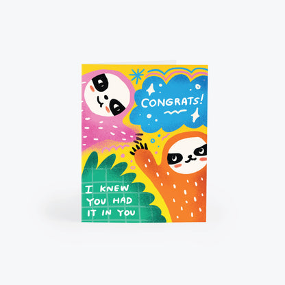 Sloth Surprise Greeting Card