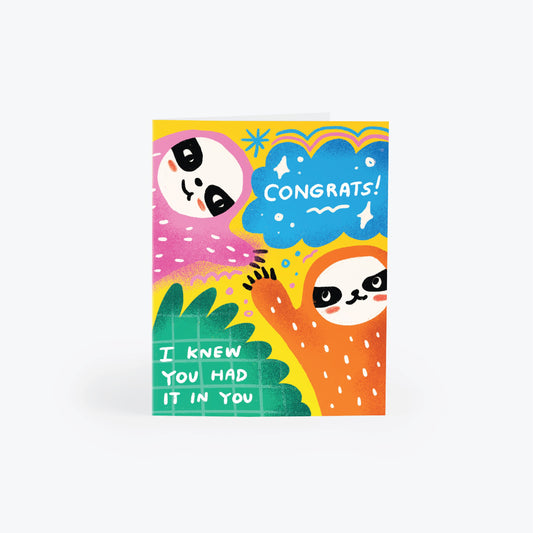 Sloth Surprise Greeting Card