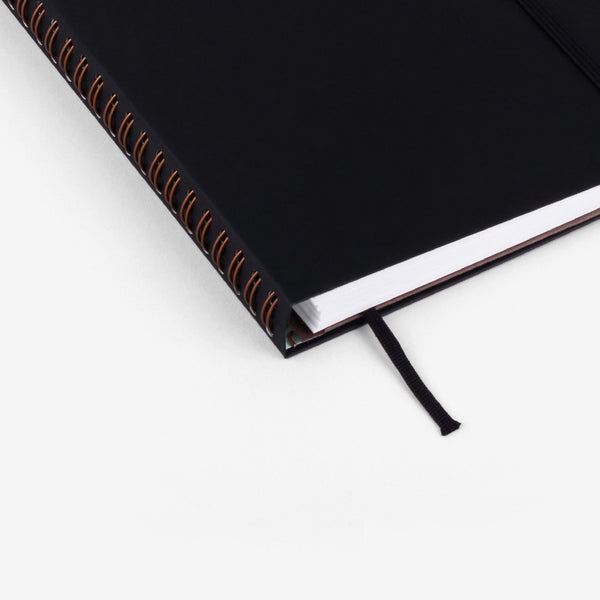 Refillable Wirebound Notebook - Plain Black (MRT_H022-LG)