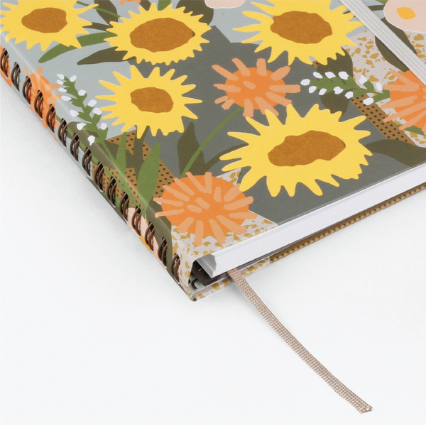 Refillable Wirebound Notebook - Sunflowers (MRT_H063-LG)