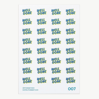 Mossery Stickers: Well Done (STC-007)